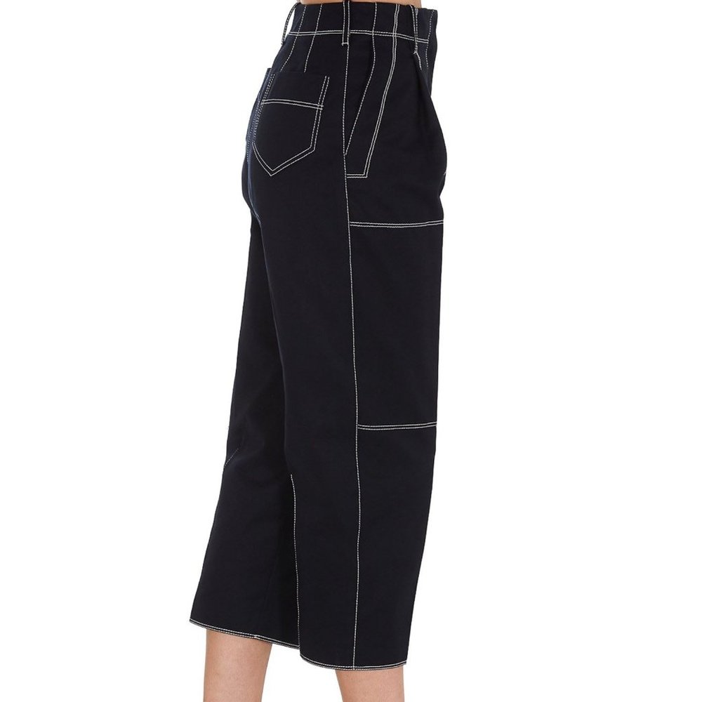 ALEXANDER MCQUEEN CONTRASTING STITCHING PANTS IN BLUE size 48